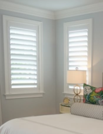 White plantation shutters with hidden tilt rods in Cincinnati